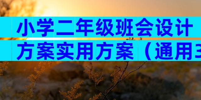 小学二年级班会设计方案实用方案（通用33篇）