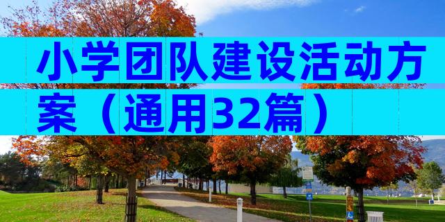 小学团队建设活动方案（通用32篇）