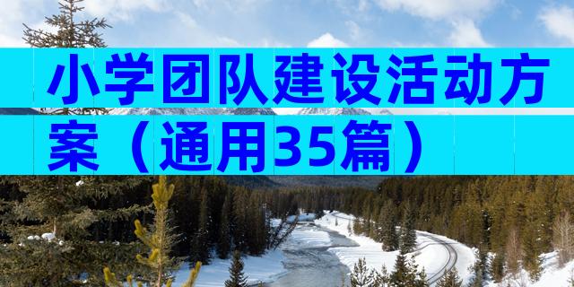 小学团队建设活动方案（通用35篇）