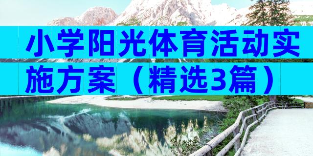 小学阳光体育活动实施方案（精选3篇）