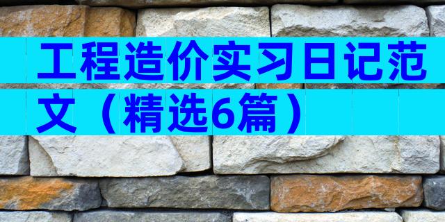 工程造价实习日记范文（精选6篇）