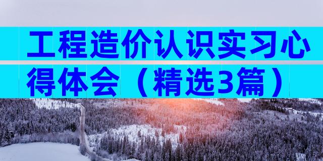 工程造价认识实习心得体会（精选3篇）