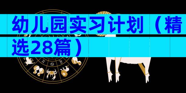 幼儿园实习计划（精选28篇）