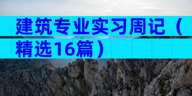 建筑专业实习周记（精选16篇）