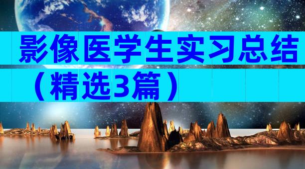 影像医学生实习总结（精选3篇）