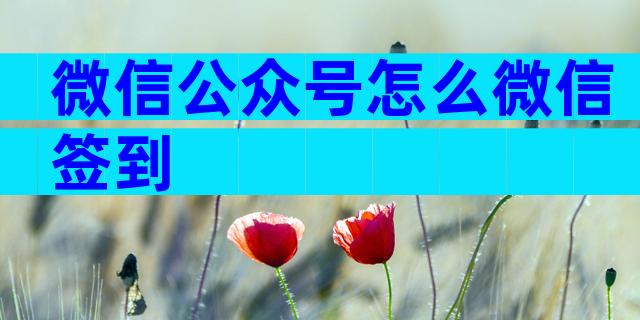 微信公众号怎么微信签到