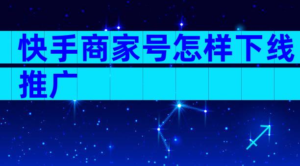 快手商家号怎样下线推广