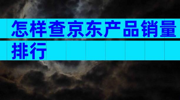 怎样查京东产品销量排行