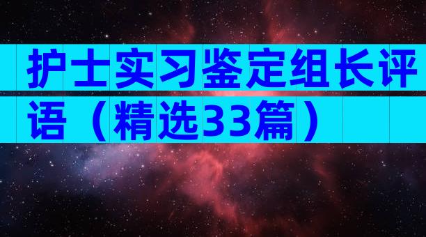 护士实习鉴定组长评语（精选33篇）