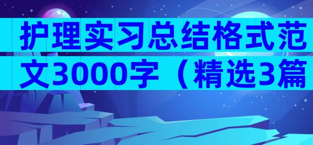 护理实习总结格式范文3000字（精选3篇）