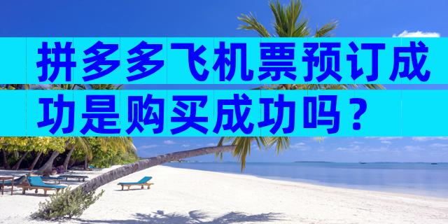 拼多多飞机票预订成功是购买成功吗？