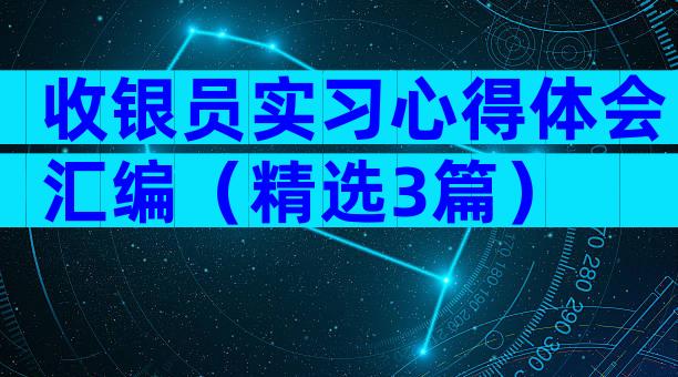 收银员实习心得体会汇编（精选3篇）