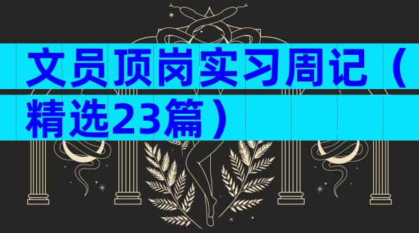 文员顶岗实习周记（精选23篇）