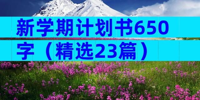 新学期计划书650字（精选23篇）