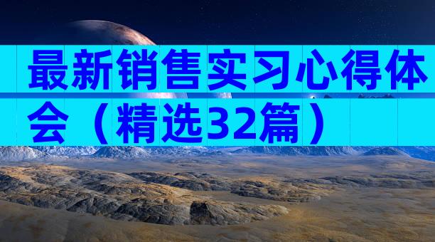 最新销售实习心得体会（精选32篇）