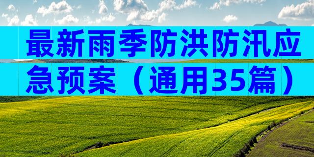 最新雨季防洪防汛应急预案（通用35篇）