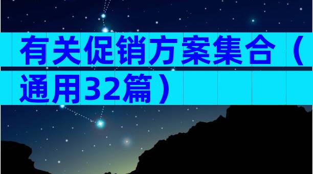 有关促销方案集合（通用32篇）