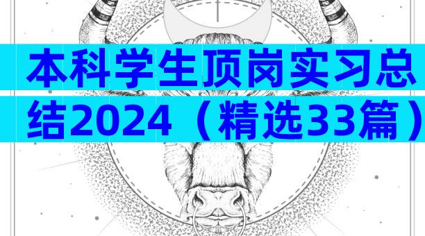 本科学生顶岗实习总结2024（精选33篇）