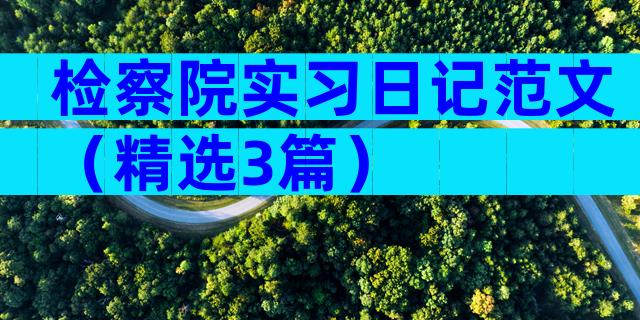 检察院实习日记范文（精选3篇）