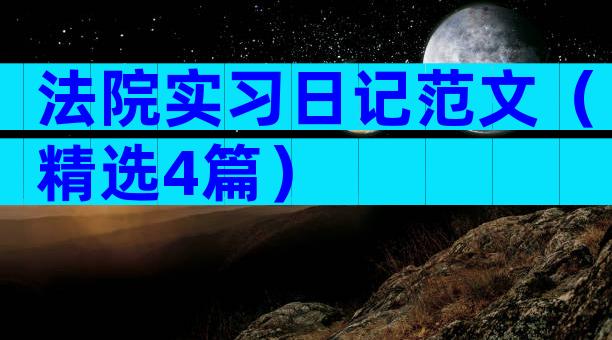 法院实习日记范文（精选4篇）