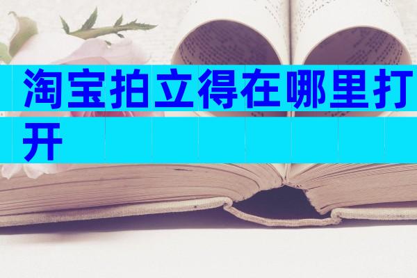 淘宝拍立得在哪里打开