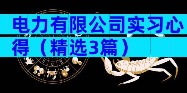 电力有限公司实习心得（精选3篇）