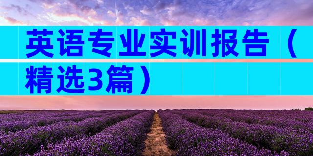 英语专业实训报告（精选3篇）