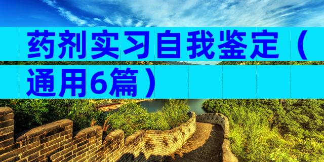 药剂实习自我鉴定（通用6篇）