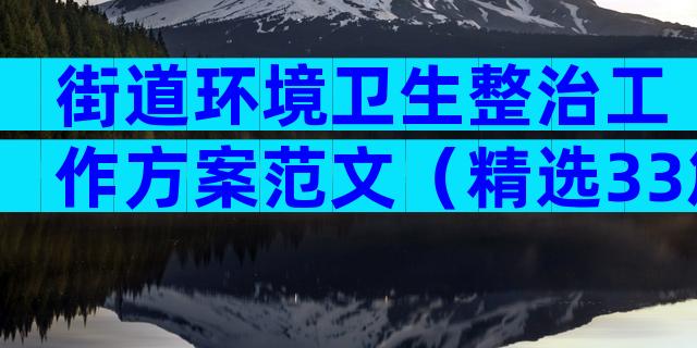 街道环境卫生整治工作方案范文（精选33篇）