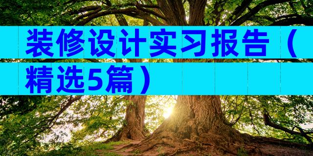 装修设计实习报告（精选5篇）