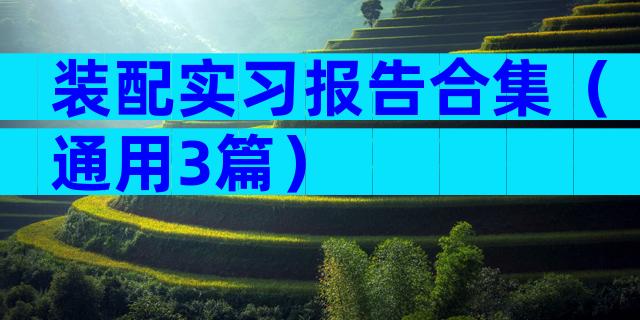 装配实习报告合集（通用3篇）