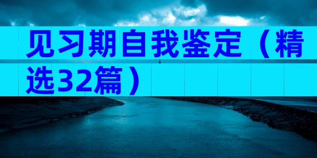 见习期自我鉴定（精选32篇）