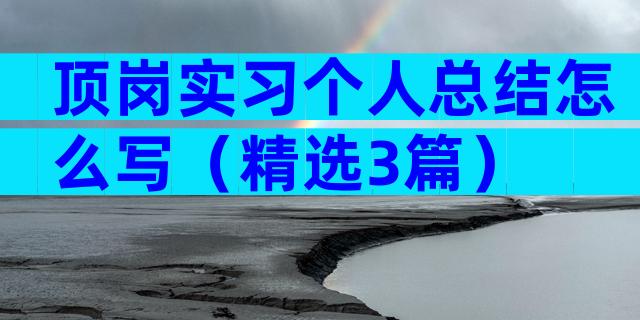 顶岗实习个人总结怎么写（精选3篇）