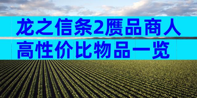 龙之信条2赝品商人高性价比物品一览